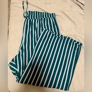 Old Navy Green and White Striped Pants